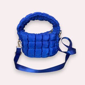 Urban Expressions Leo Quilted Puffer Crossbody Shoulder Bag Electric Cobalt Blue